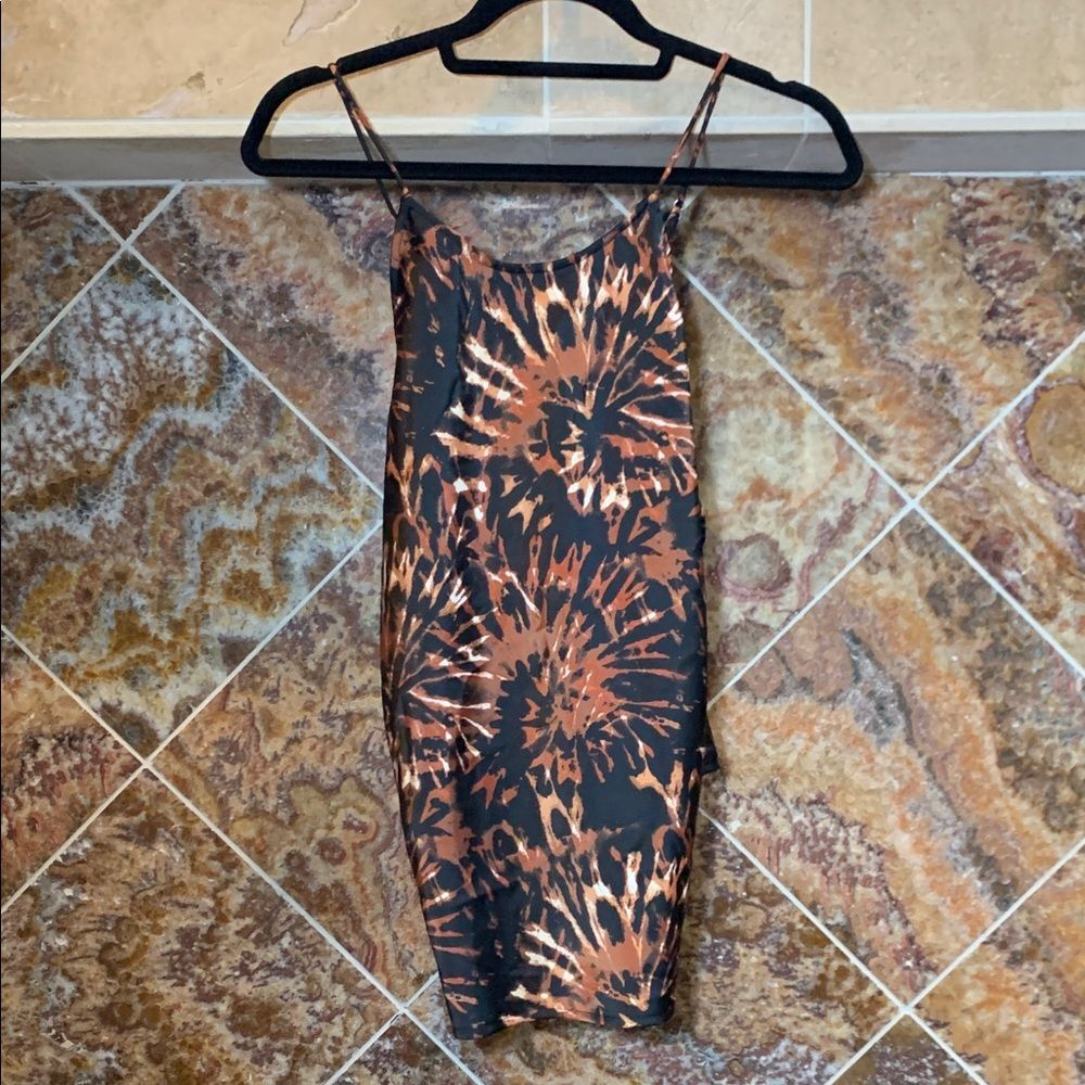 Banana Republic Black Rust Tie Dye Spaghetti Strap Camisole Size XL Boho
